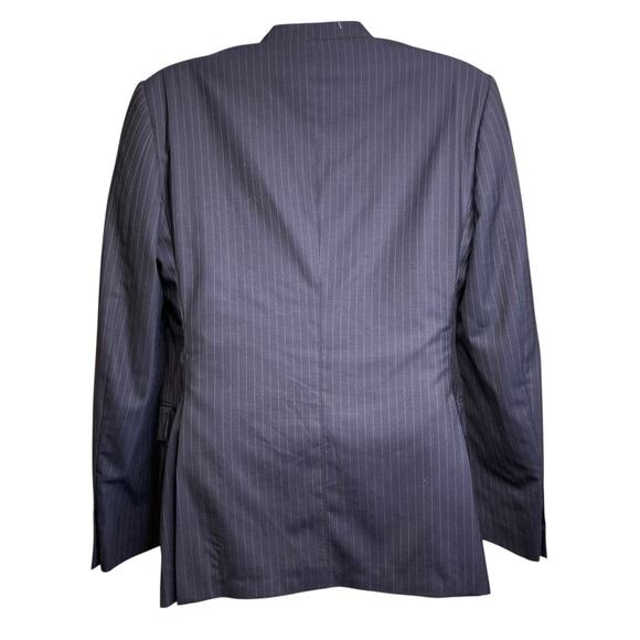 Etro Men's Navy Virgin Wool Striped Blazer Size 48 Old Money Classic Refined - Picture 2 of 14